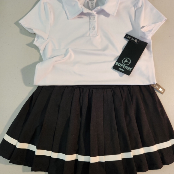 90 Degree By Reflex Other - 90°Degree Polo Shirt and Black Skirt Matching Set, Girls Size 10-NWT